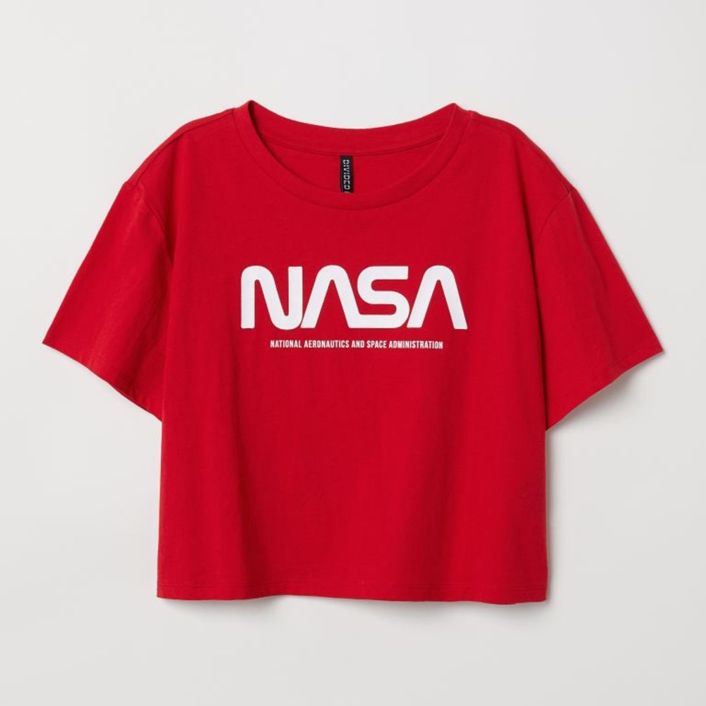 Red NASA Crop Top
